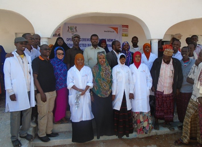 Health staff at the opening of Celmadobe Primary Health Unit in Eyl, Puntland, Somalia. Photograph Credit: World Vision 2016
