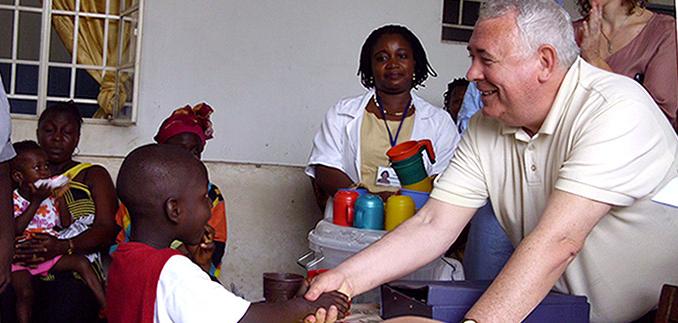 Mohammed  meets Minister of State Joe Costello during a visit to the hospital in 2012