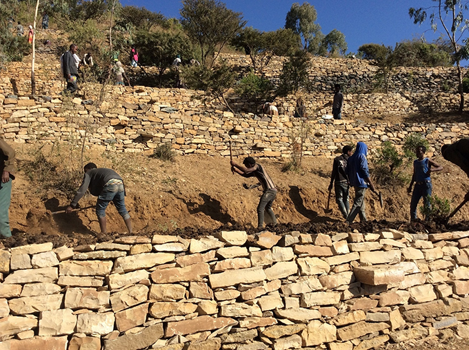 Bench Terraces construction-hillside development ICRAF