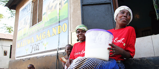 Tanzania Asha Mohammed (right) with a co-worker from Kivulini Women's Group