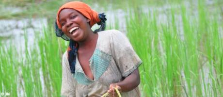 Mwama Juma working in her family’s rice field, Mtwara, Tanzania Photo UN Tanzania/Julie Pudlowski