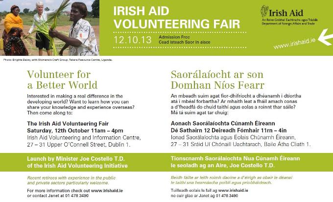 Irish Aid Volunteering Fair, Irish Aid Centre, O'Connell St, 12 October 2013