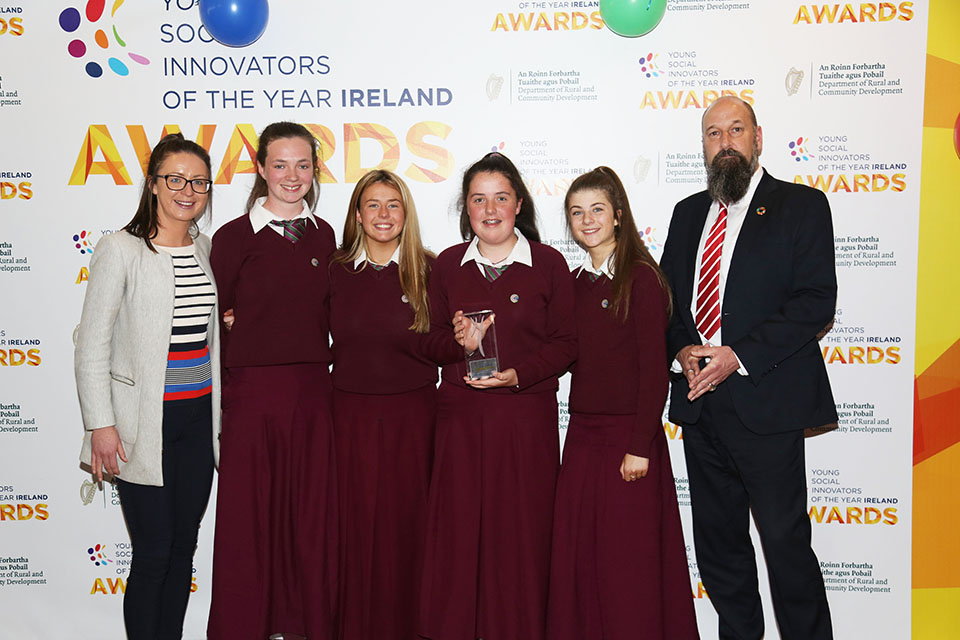 Laurel Hill Secondary School FCJ students with Joe Gallagher Deputy Director of the Sustainable Development Section, DCCAE (Credit: Debbie Hickey)