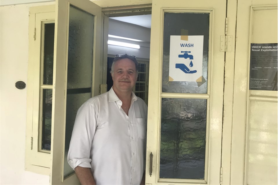 Rapid Response corp member Jimmy Greene in Bangladesh with the UNHCR. Credit: UNHCR/Firas Al-Khateeb 