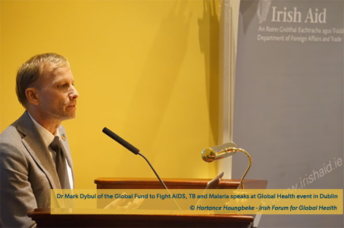 Dr. Mark Dybul speaking at the public global health event in the Royal College of Surgeons of Ireland.
Photo Credit: Hortance Houngbeke - Irish Forum for Global Health