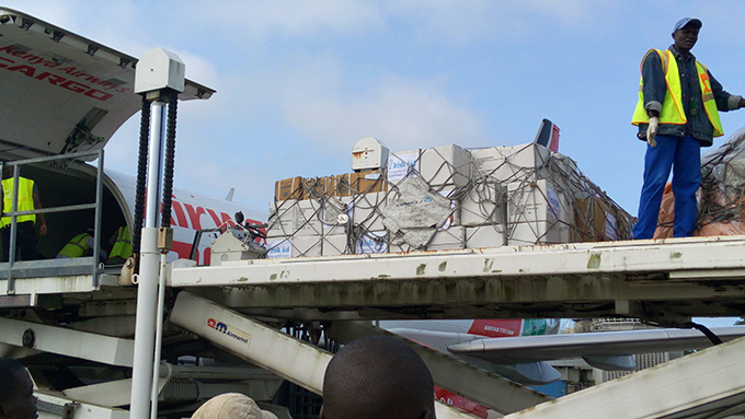 Ireland airlifts emergency supplies to Freetown, Sierra Leone for victims of the mudslide and floods. Credit: Concern